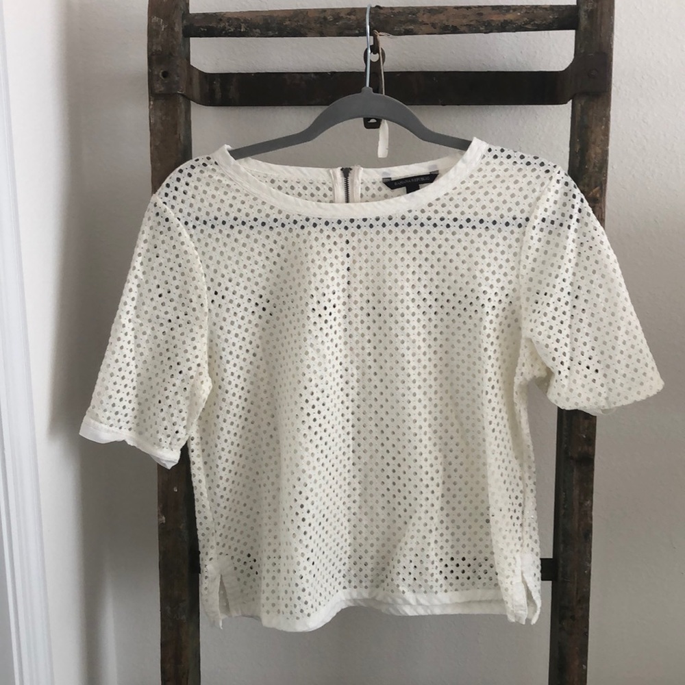 Banana republic White lace top